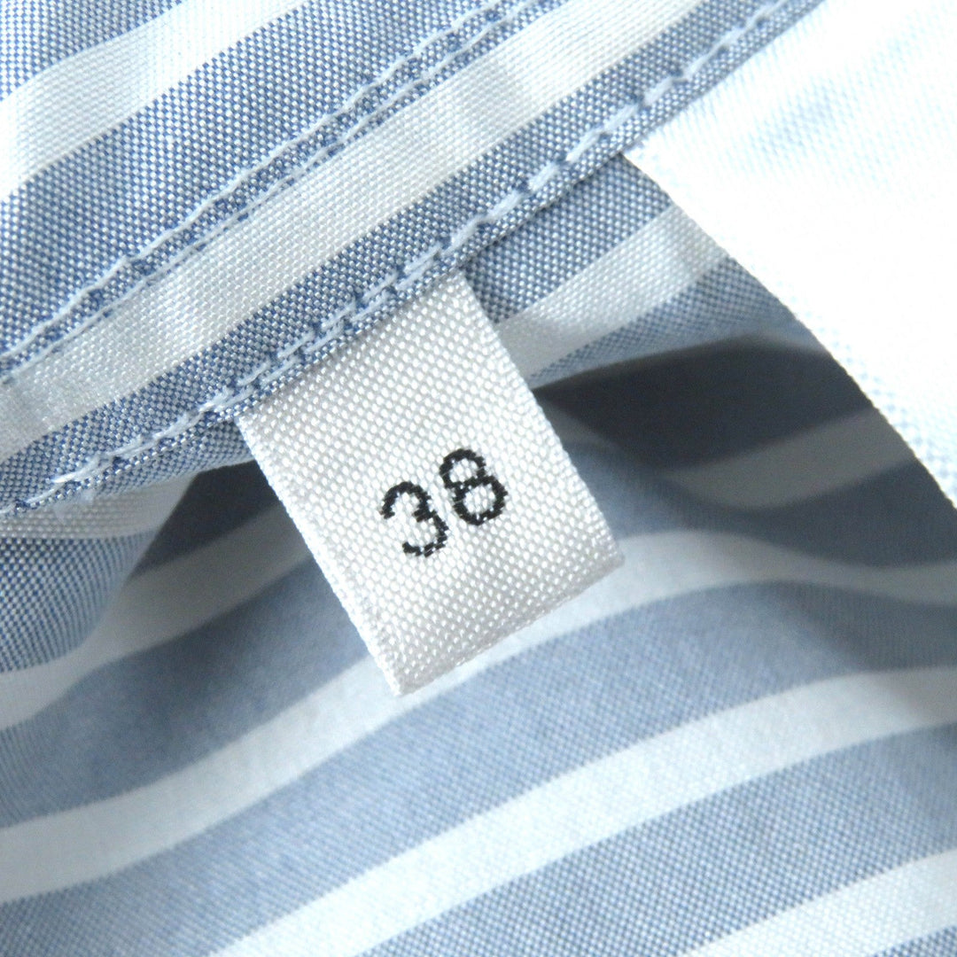 CELINE Long sleeve shirt 2C904562T Outer: 100% silk, Main: 69% acetate, Main: 31% silk Blue white Women 38 Used Authentic