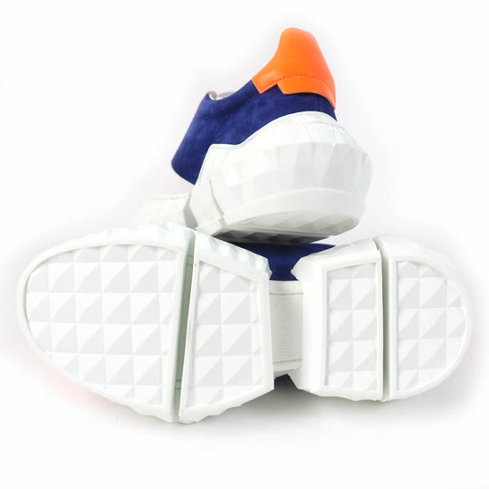 JIMMY CHOO sneakers Main: Leather, Part: Velour Cobalt Neon Orange DIAMOND Women 36 Used Authentic