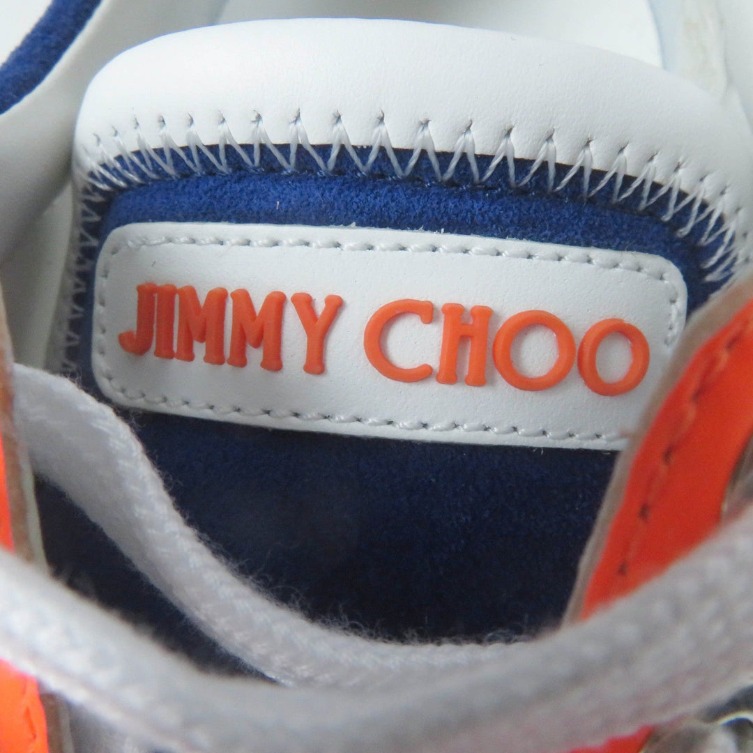 JIMMY CHOO sneakers Main: Leather, Part: Velour Cobalt Neon Orange DIAMOND Women 36 Used Authentic