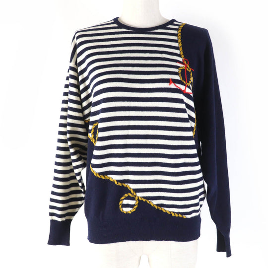 BALLANTYNE knit pure cashmere Navy Women 40 Used Authentic