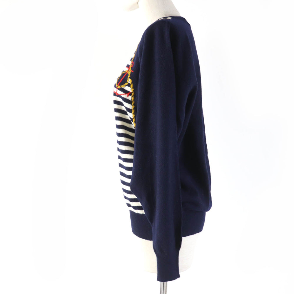 BALLANTYNE knit pure cashmere Navy Women 40 Used Authentic