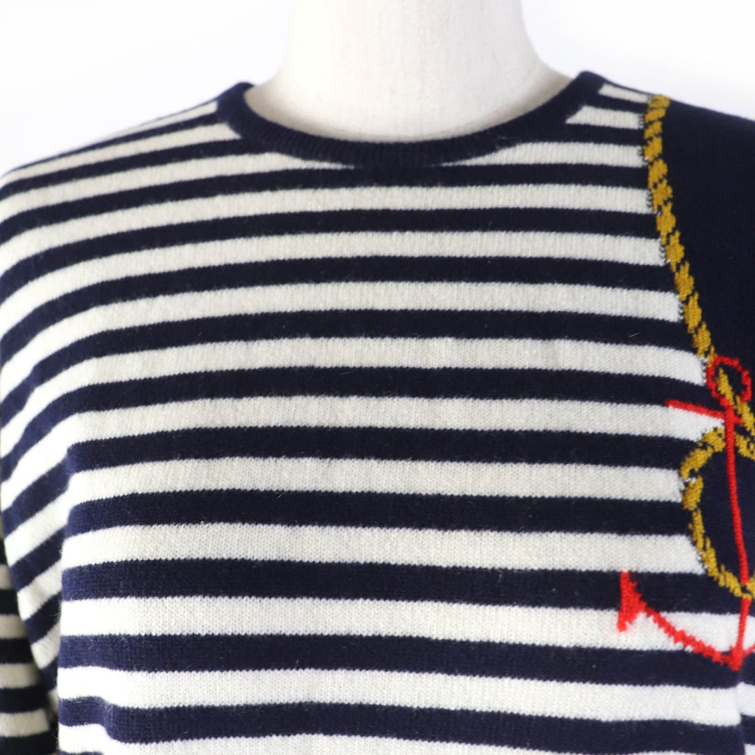 BALLANTYNE knit pure cashmere Navy Women 40 Used Authentic