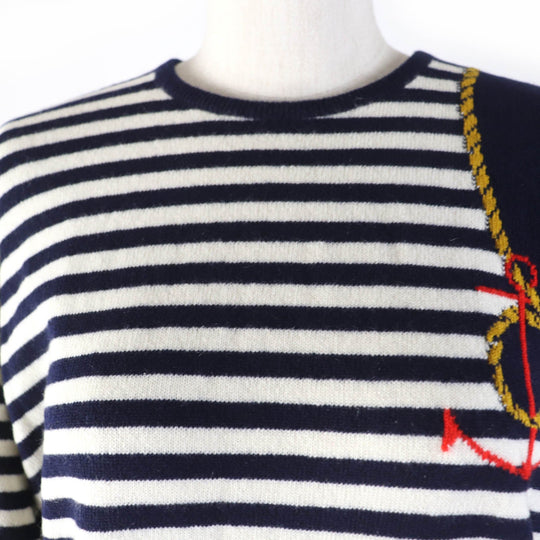 BALLANTYNE knit pure cashmere Navy Women 40 Used Authentic