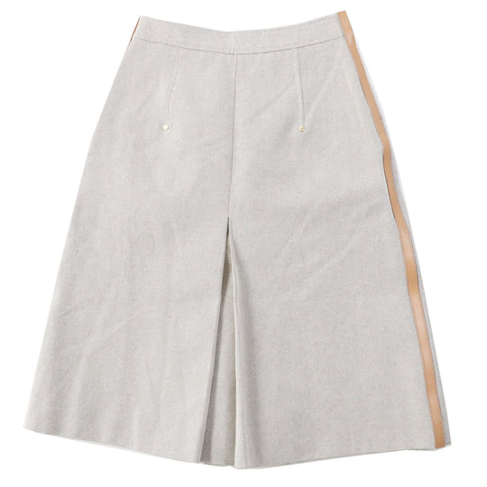 BURBERRY skirt Outer material: 100% cotton, Lining: 100% cupra, Leather part: cowhide Beige brown Women 36 Used Authentic