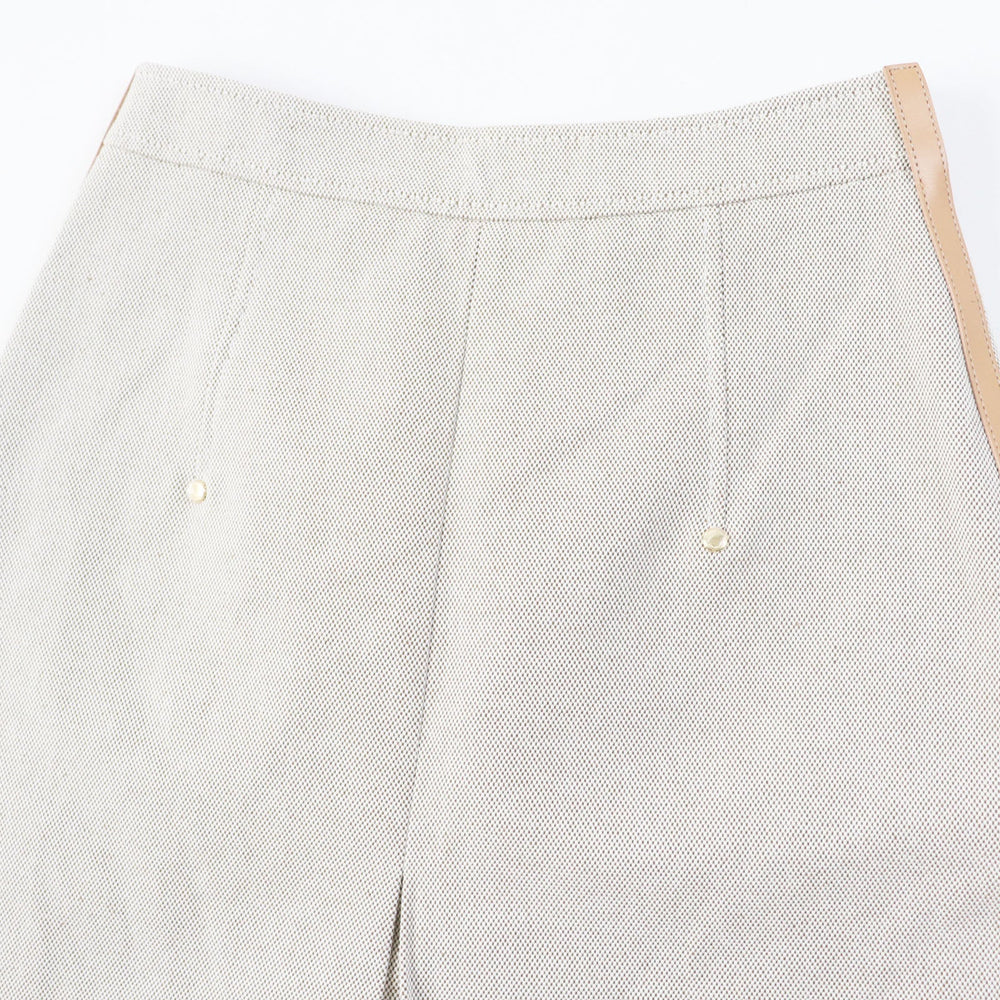 BURBERRY skirt Outer material: 100% cotton, Lining: 100% cupra, Leather part: cowhide Beige brown Women 36 Used Authentic