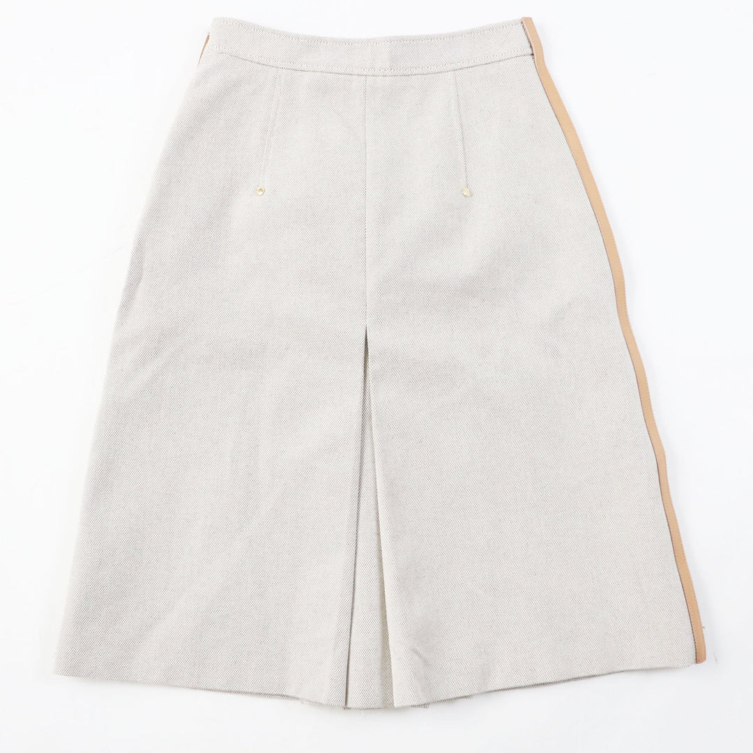 BURBERRY skirt Outer material: 100% cotton, Lining: 100% cupra, Leather part: cowhide Beige brown Women 36 Used Authentic