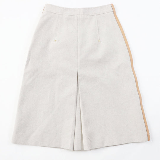 BURBERRY skirt Outer material: 100% cotton, Lining: 100% cupra, Leather part: cowhide Beige brown Women 36 Used Authentic