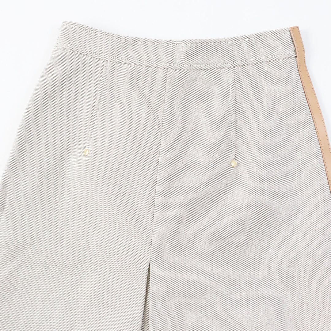 BURBERRY skirt Outer material: 100% cotton, Lining: 100% cupra, Leather part: cowhide Beige brown Women 36 Used Authentic