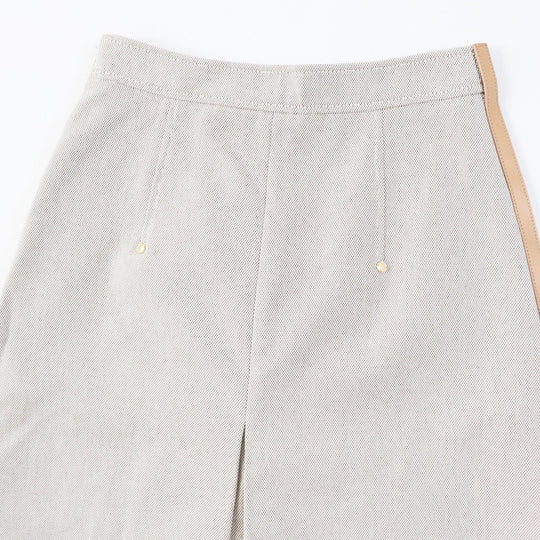 BURBERRY skirt Outer material: 100% cotton, Lining: 100% cupra, Leather part: cowhide Beige brown Women 36 Used Authentic