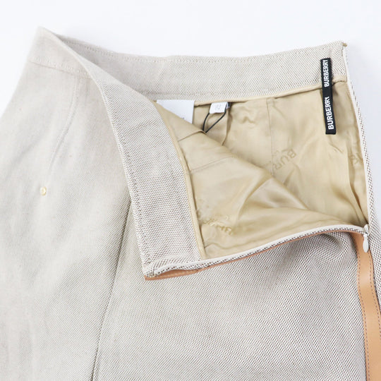 BURBERRY skirt Outer material: 100% cotton, Lining: 100% cupra, Leather part: cowhide Beige brown Women 36 Used Authentic