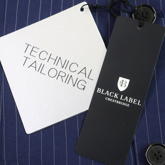 BLACK LABELCRESTBRIDGE tailored jacket 51D11-511-24 Outer: 100% polyester, Lining: polyester Navy mens XL Used Authentic