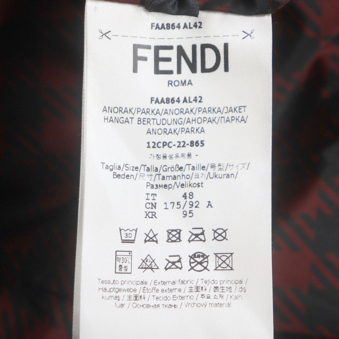FENDI coat FAA864 Outer: 100% polyester, Lining: polyester Red black mens 48 Used Authentic