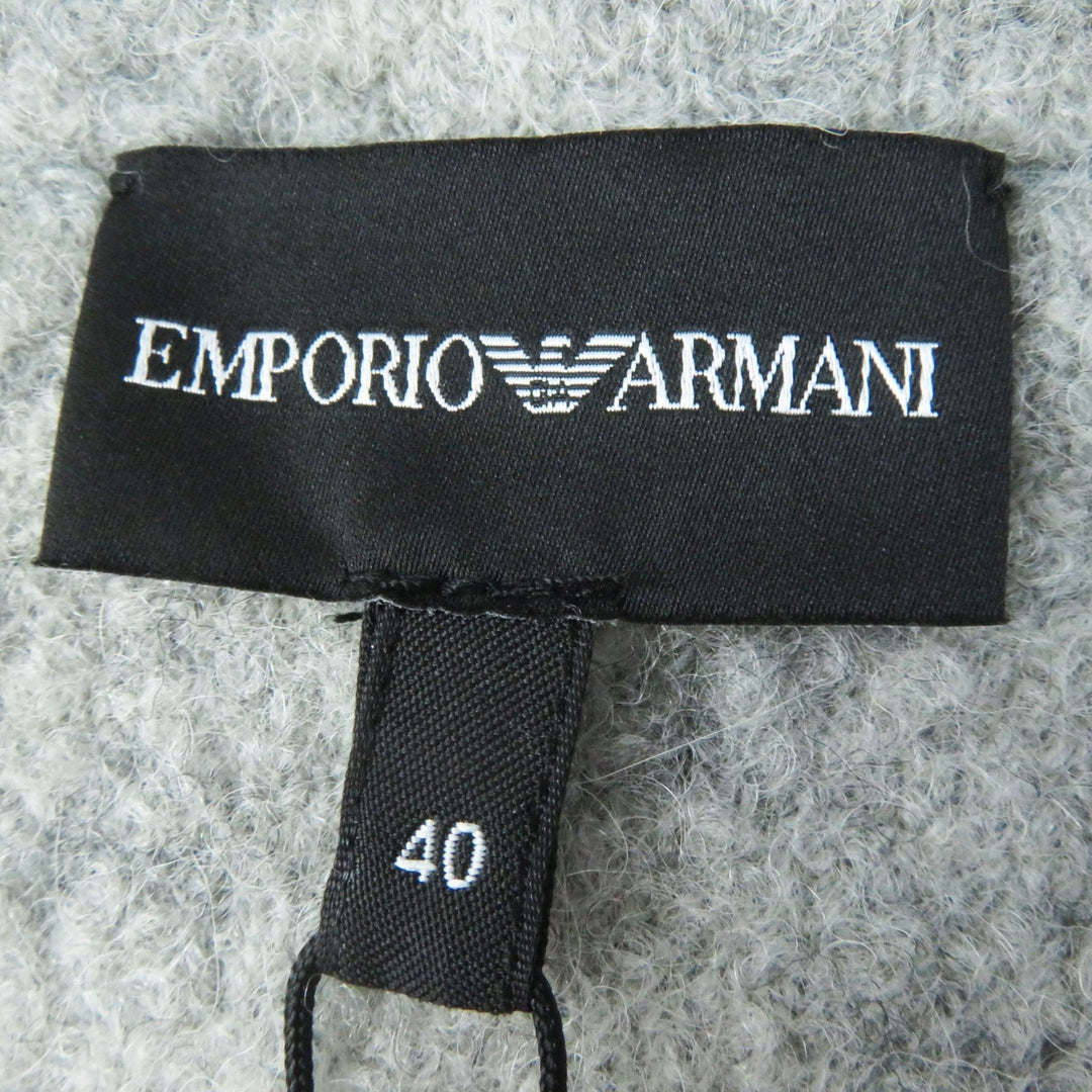 EMPORIO ARMANI coat Outer material: 57% wool, Outer material: 22% nylon, Outer material: 17% alpaca, Outer material: 4% polyurethane, Fur: 73% acrylic gray Women 40 Used Authentic