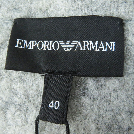 EMPORIO ARMANI coat Outer material: 57% wool, Outer material: 22% nylon, Outer material: 17% alpaca, Outer material: 4% polyurethane, Fur: 73% acrylic gray Women 40 Used Authentic