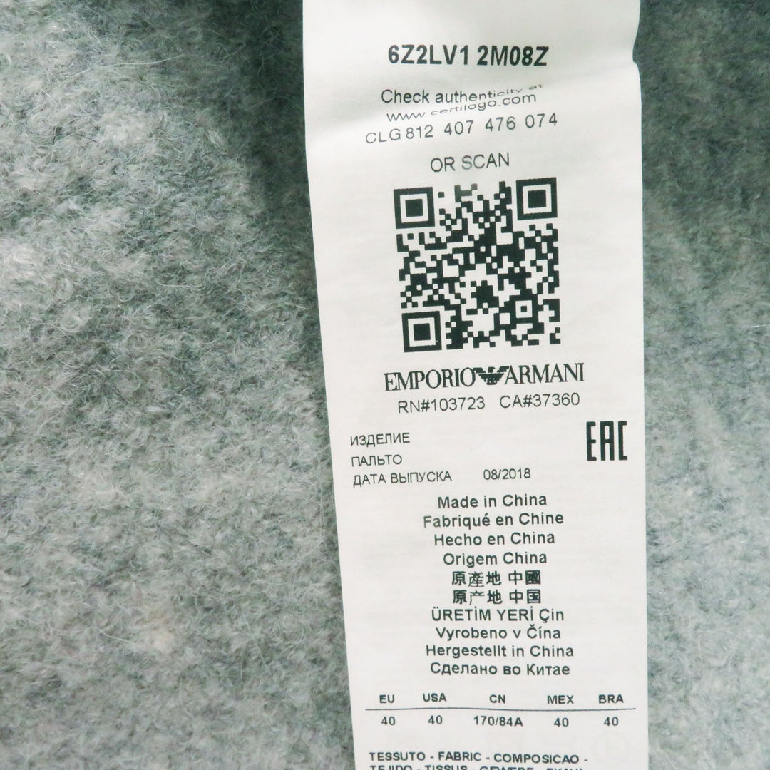 EMPORIO ARMANI coat Outer material: 57% wool, Outer material: 22% nylon, Outer material: 17% alpaca, Outer material: 4% polyurethane, Fur: 73% acrylic gray Women 40 Used Authentic