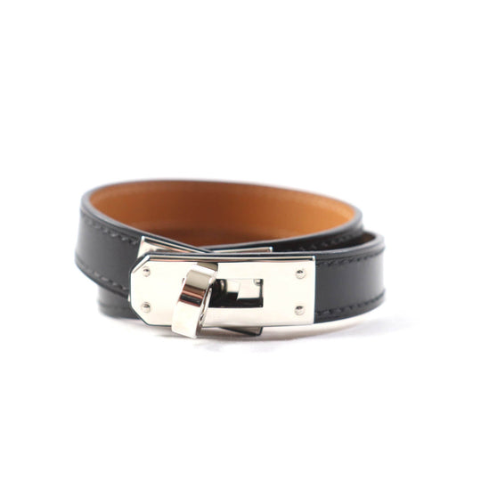 HERMES bracelet Main: Box calf black Kelly DeBultour Women Used Authentic
