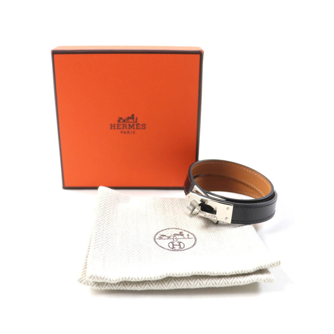 HERMES bracelet Main: Box calf black Kelly DeBultour Women Used Authentic
