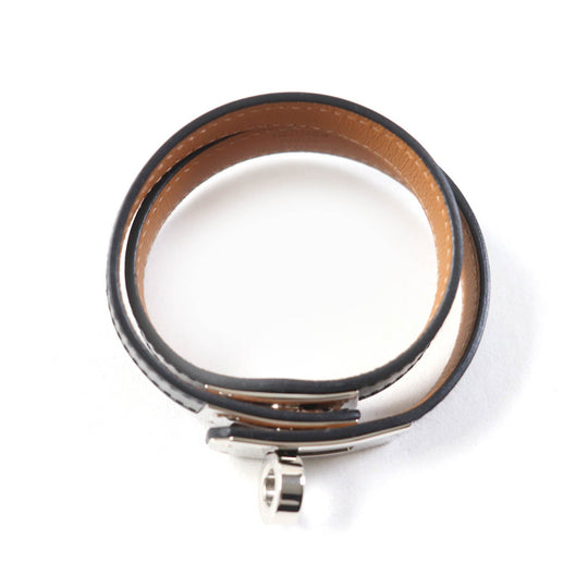 HERMES bracelet Main: Box calf black Kelly DeBultour Women Used Authentic