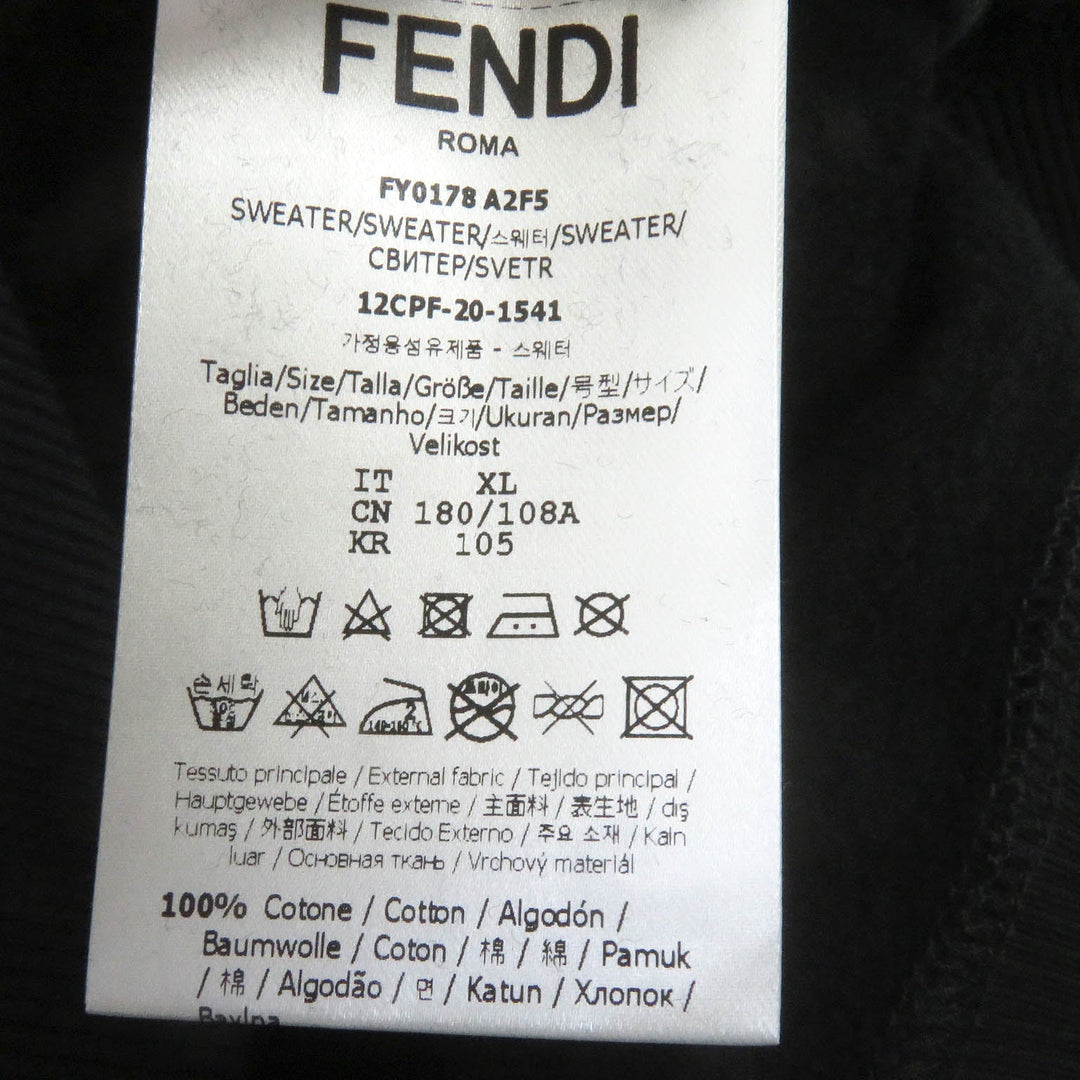 FENDI sweat FY0178 Main: 100% cotton, Part: 99% cotton, Part: 1% polyurethane black mens XL Used Authentic