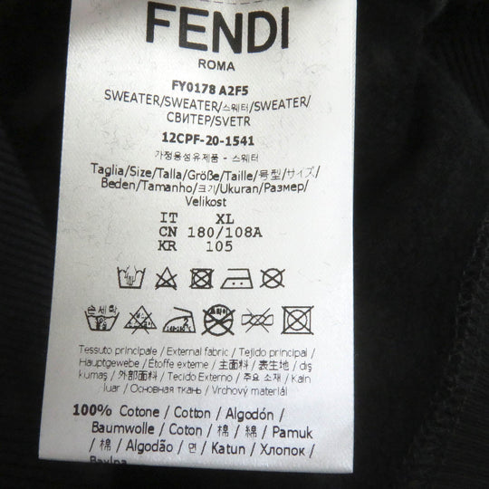 FENDI sweat FY0178 Main: 100% cotton, Part: 99% cotton, Part: 1% polyurethane black mens XL Used Authentic