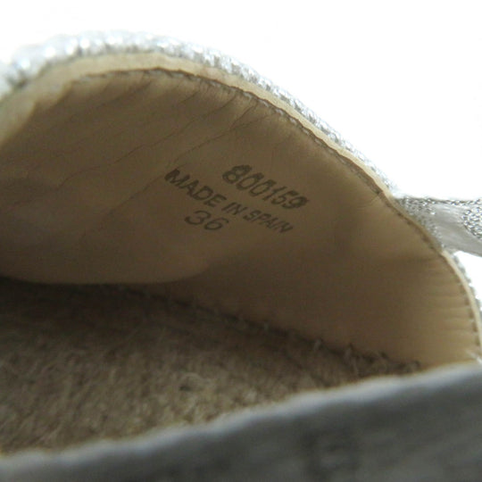 Stella McCartney Sandals 800159 Upper: 100% organic cotton, Liner: 64% polyurethane, 36% viscose, Outsole: 60% EVA, 40% jute Silver Gaia Women 36 Used Authentic