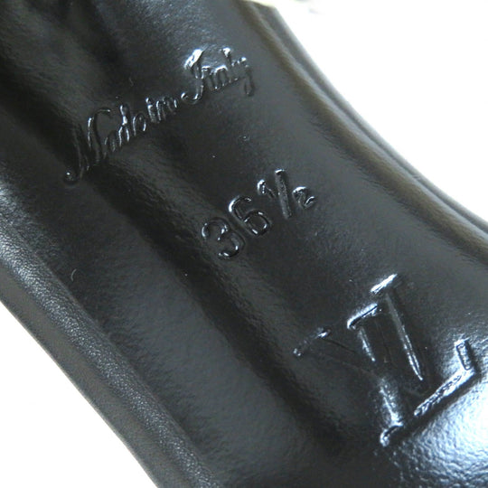 LOUIS VUITTON Sandals Main: Leather, Part: Embossed leather Black White Silhouette line Women 36 1|2 Used Authentic