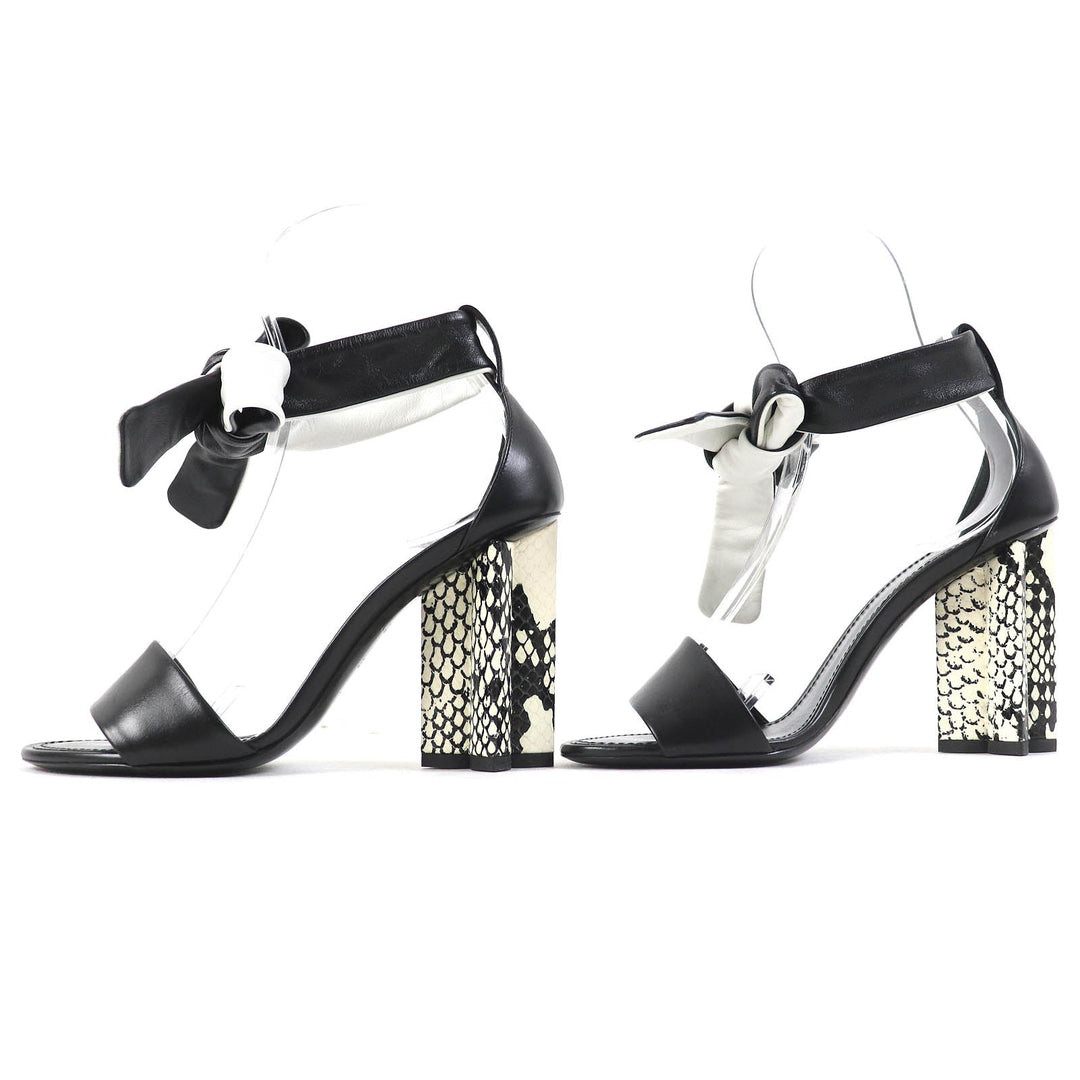LOUIS VUITTON Sandals Main: Leather, Part: Embossed leather Black White Silhouette line Women 36 1|2 Used Authentic
