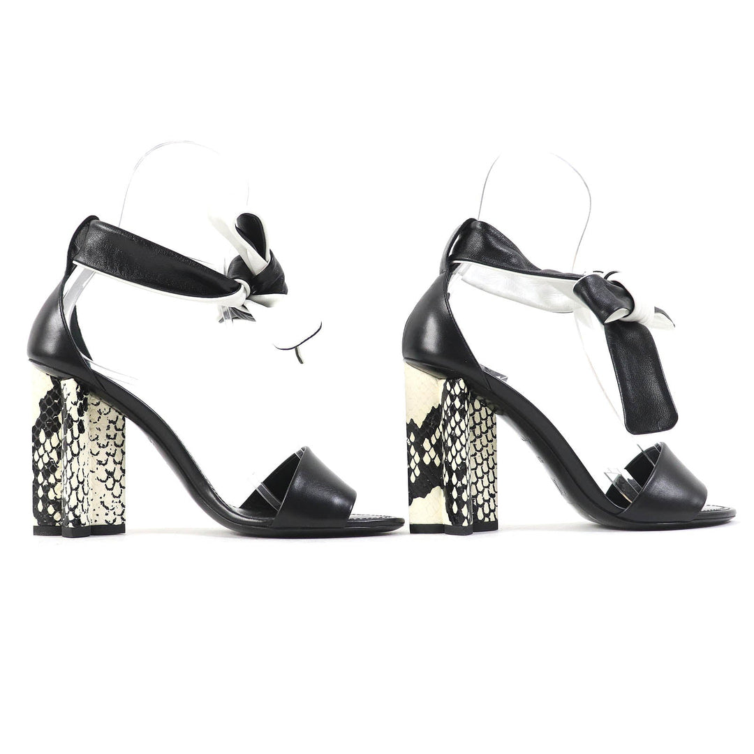 LOUIS VUITTON Sandals Main: Leather, Part: Embossed leather Black White Silhouette line Women 36 1|2 Used Authentic