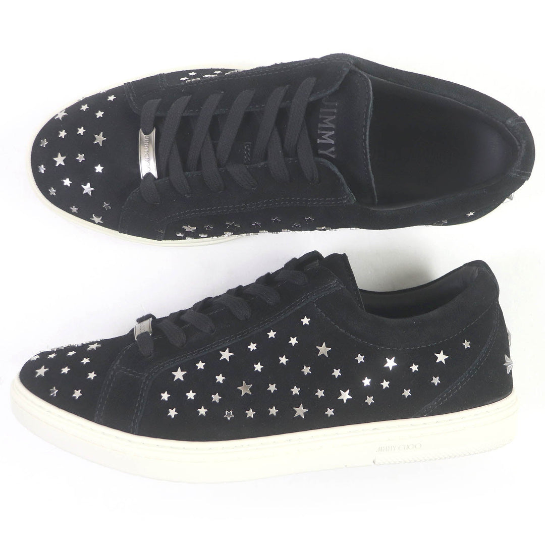 JIMMY CHOO Low cut sneakers Main: Suede leather black CASH mens 42 Used Authentic