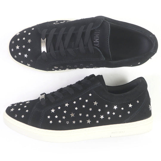 JIMMY CHOO Low cut sneakers Main: Suede leather black CASH mens 42 Used Authentic