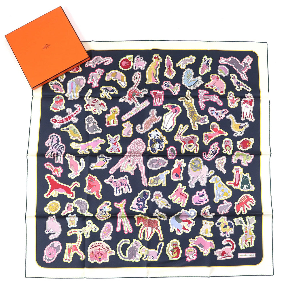 HERMES scarf Main: 100% silk CABAN/ROSE/MULTICO DOUBLE FACE CARACTERISTICK Women Used Authentic