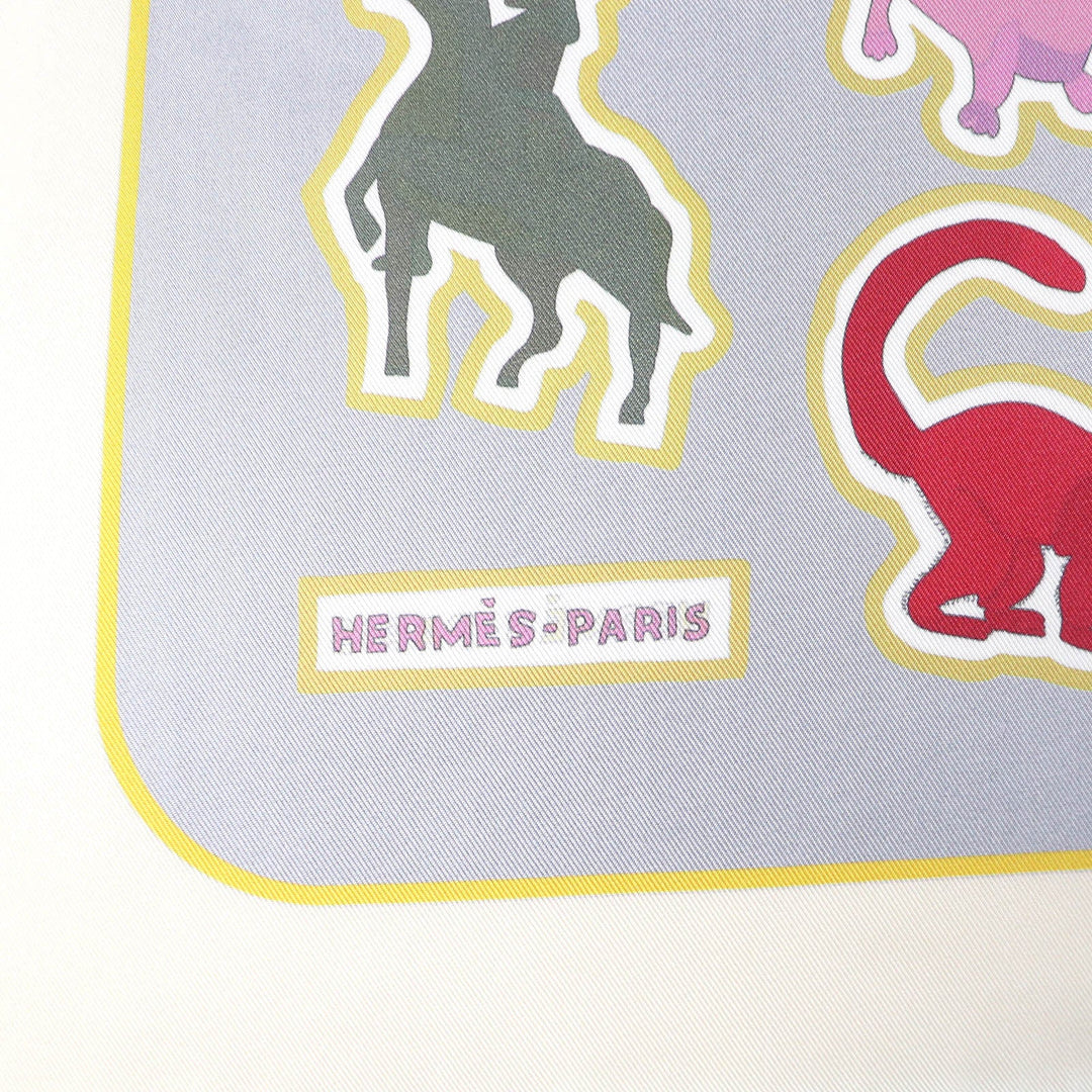 HERMES scarf Main: 100% silk CABAN/ROSE/MULTICO DOUBLE FACE CARACTERISTICK Women Used Authentic