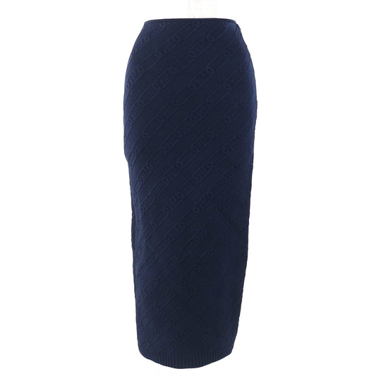 FENDI Long skirt FZQ677 Main: 51% rayon, 31% polypropylene, 11% nylon, 5% polyester, 2% polyurethane Navy Women 40 Used Authentic