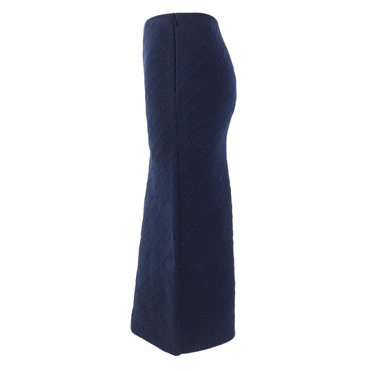 FENDI Long skirt FZQ677 Main: 51% rayon, 31% polypropylene, 11% nylon, 5% polyester, 2% polyurethane Navy Women 40 Used Authentic
