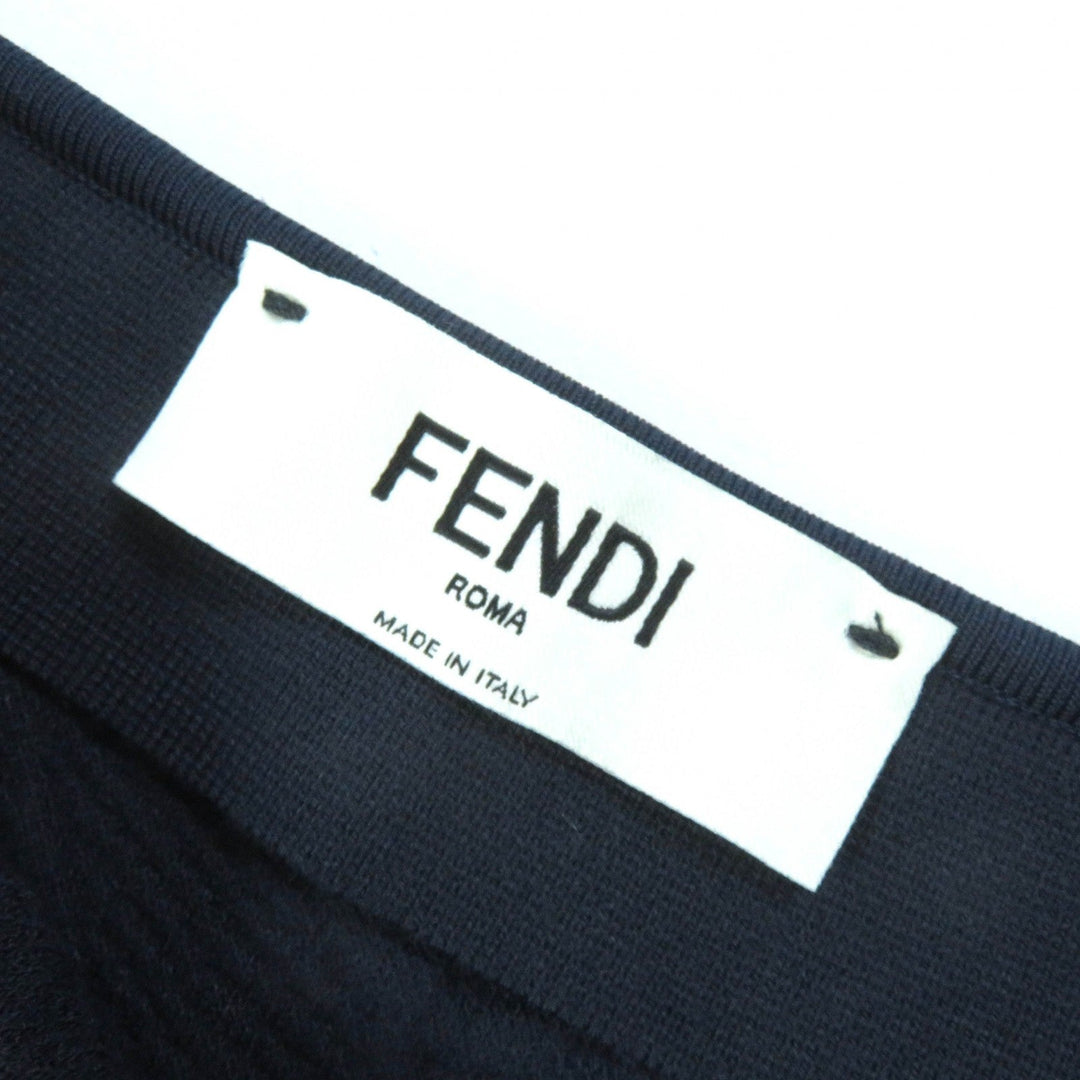 FENDI Long skirt FZQ677 Main: 51% rayon, 31% polypropylene, 11% nylon, 5% polyester, 2% polyurethane Navy Women 40 Used Authentic