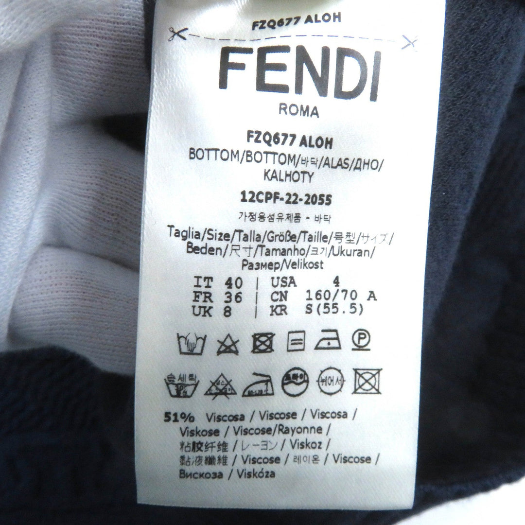 FENDI Long skirt FZQ677 Main: 51% rayon, 31% polypropylene, 11% nylon, 5% polyester, 2% polyurethane Navy Women 40 Used Authentic