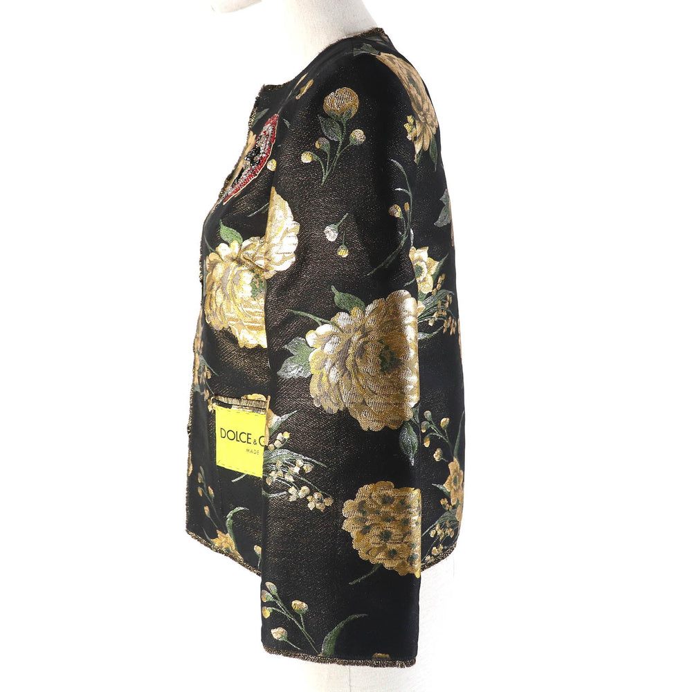 DOLCE&GABBANA No color jacket Outer material: 34% acetate, 24% acrylic, 24% cotton, 11% polyester, 4% nylon, 25% silk, 22% rayon Black Gold Green Women 36 Used Authentic