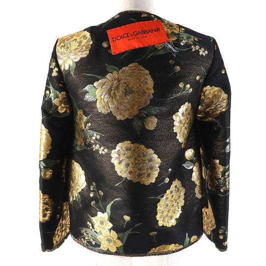 DOLCE&GABBANA No color jacket Outer material: 34% acetate, 24% acrylic, 24% cotton, 11% polyester, 4% nylon, 25% silk, 22% rayon Black Gold Green Women 36 Used Authentic