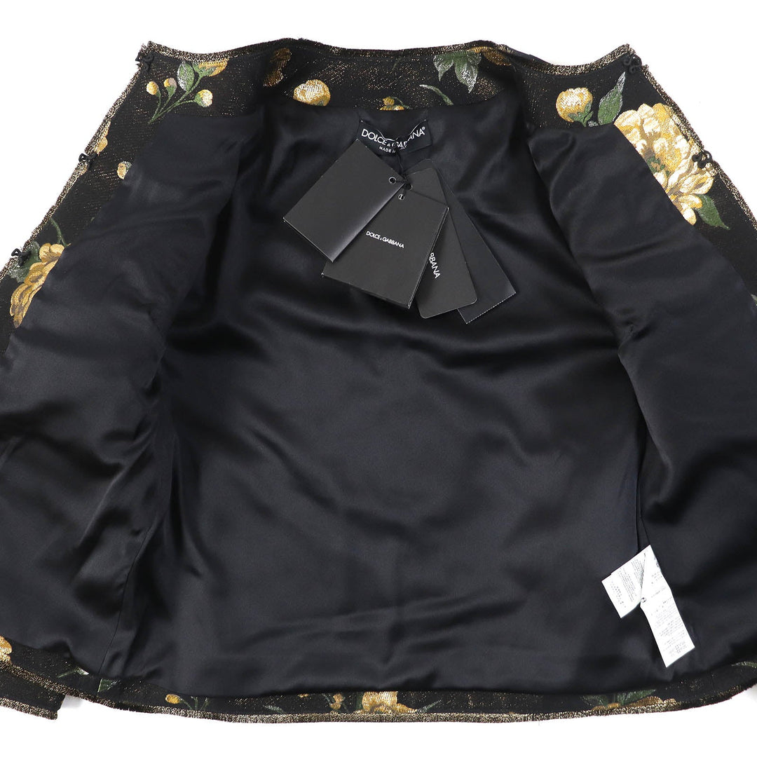 DOLCE&GABBANA No color jacket Outer material: 34% acetate, 24% acrylic, 24% cotton, 11% polyester, 4% nylon, 25% silk, 22% rayon Black Gold Green Women 36 Used Authentic