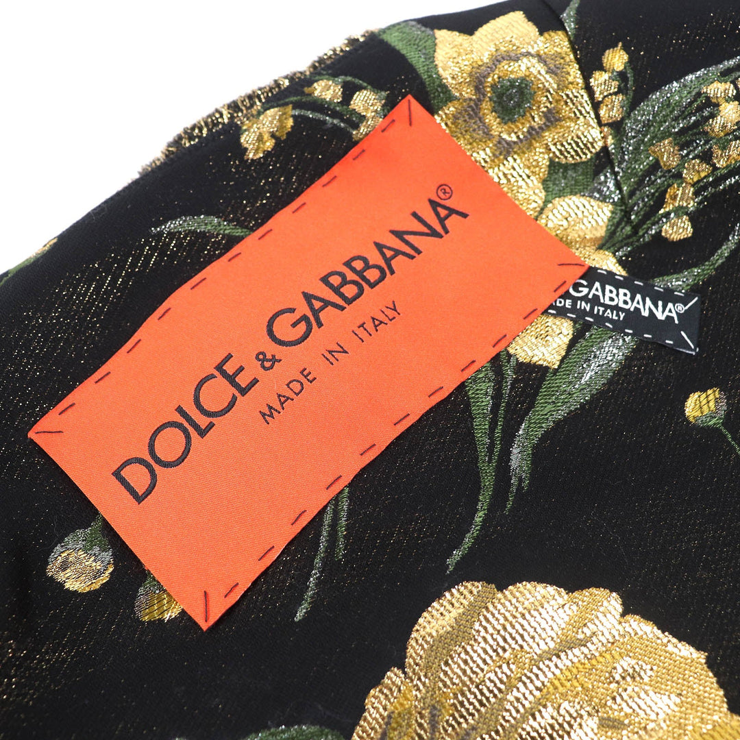 DOLCE&GABBANA No color jacket Outer material: 34% acetate, 24% acrylic, 24% cotton, 11% polyester, 4% nylon, 25% silk, 22% rayon Black Gold Green Women 36 Used Authentic