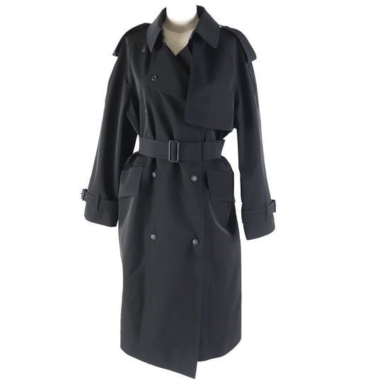 BURBERRY trench coat 8063801 Outer: 100% polyester, Lining: 100% polyamide (nylon) black Technical twill trench coat Women 40 Used Authentic