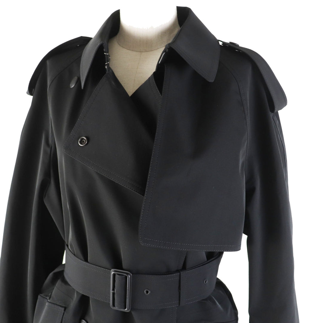 BURBERRY trench coat 8063801 Outer: 100% polyester, Lining: 100% polyamide (nylon) black Technical twill trench coat Women 40 Used Authentic