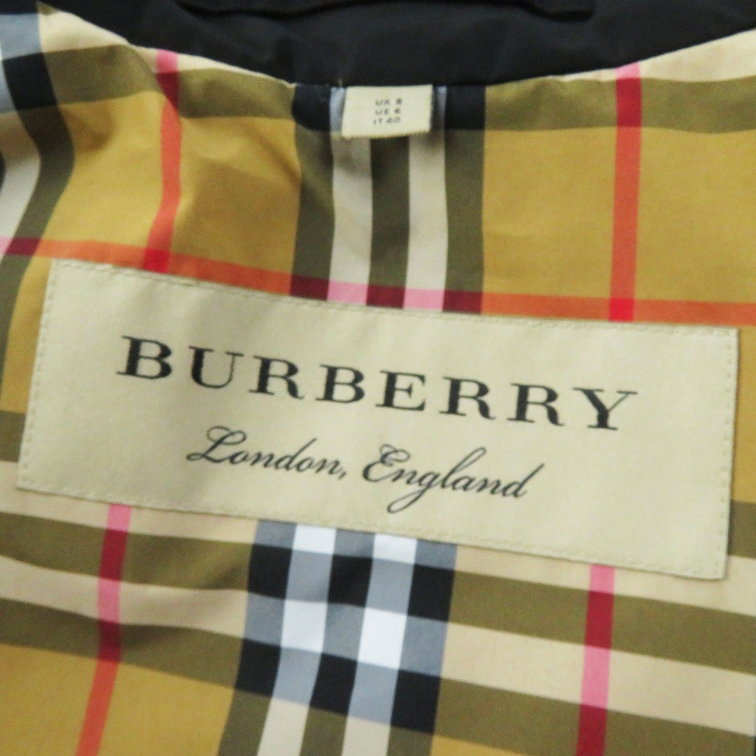 BURBERRY trench coat 8006111 Outer: 100% polyester, Lining: 100% polyester, Part: 100% polyester, Leather part: Cowhide black Kensington detachable hood trench coat Women 40 Used Authentic