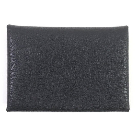 HERMES Coin case Main: Evercolor black Calvi duo mens Used Authentic