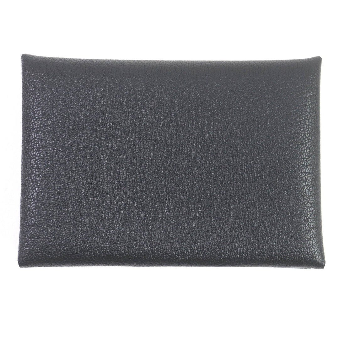 HERMES Coin case Main: Evercolor black Calvi duo mens Used Authentic