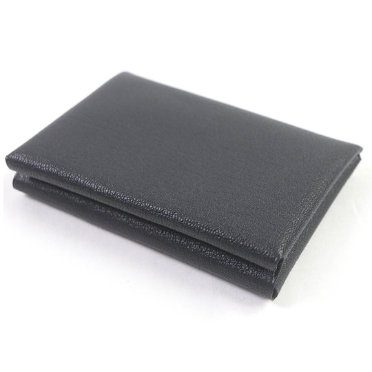HERMES Coin case Main: Evercolor black Calvi duo mens Used Authentic