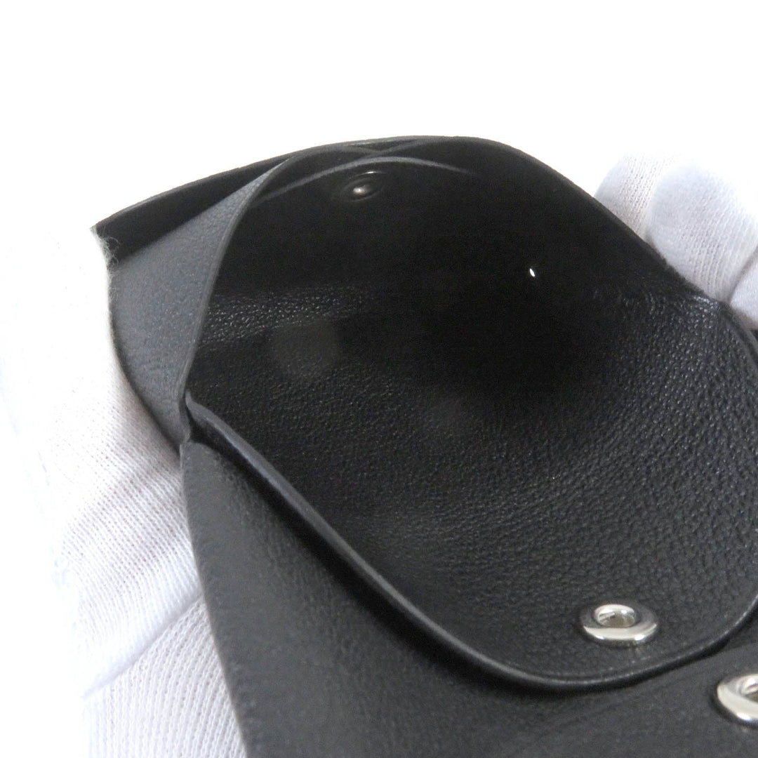 HERMES Coin case Main: Evercolor black Calvi duo mens Used Authentic