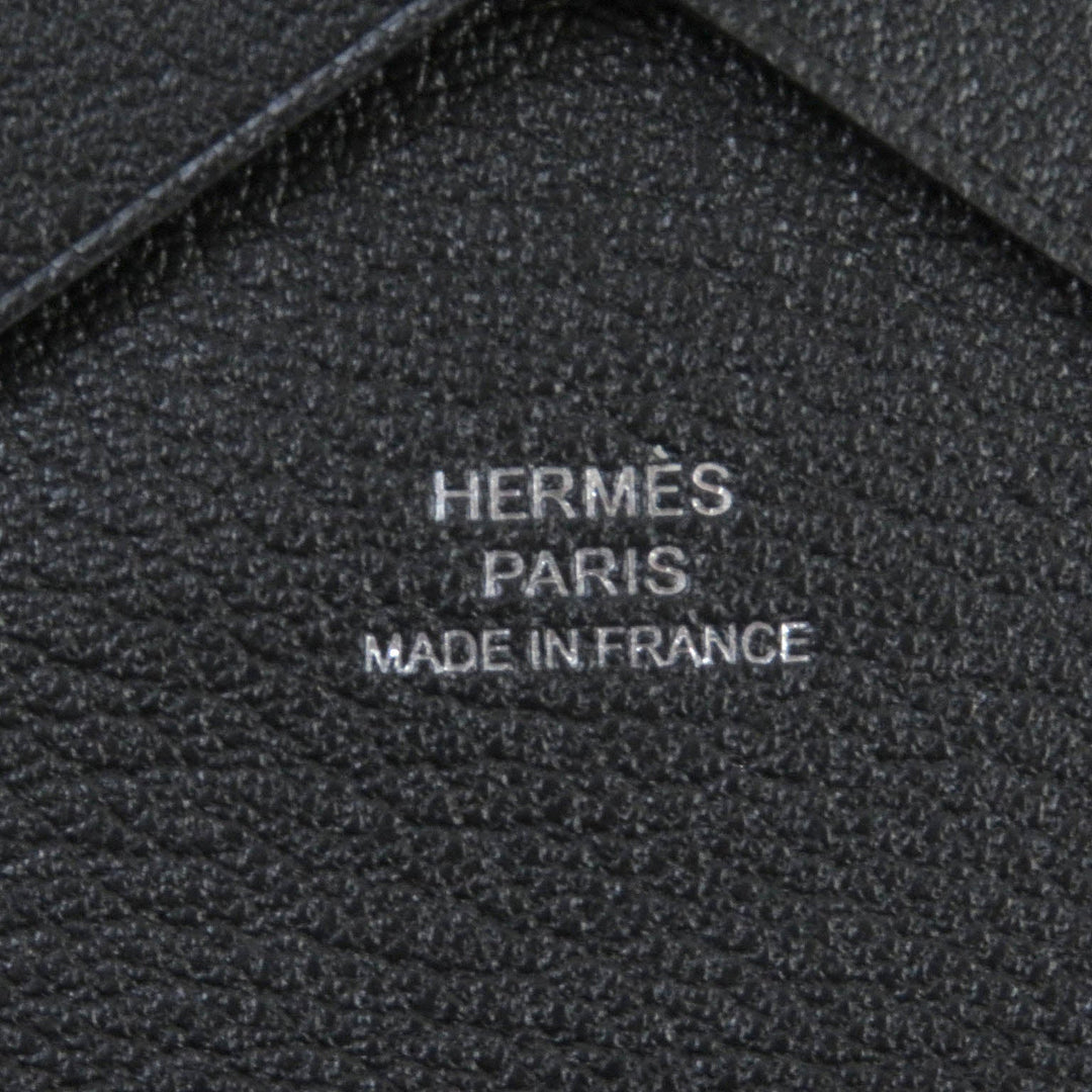 HERMES Coin case Main: Evercolor black Calvi duo mens Used Authentic