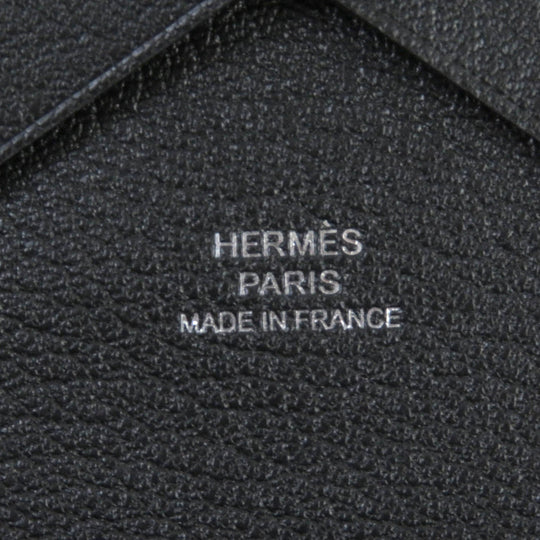 HERMES Coin case Main: Evercolor black Calvi duo mens Used Authentic