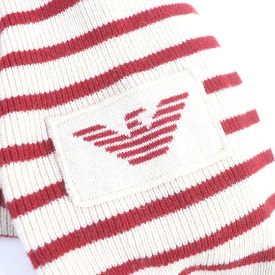EMPORIO ARMANI sweater Main: 40% wool, 26% rayon, 25% polyamide, 10% cashmere Beige red mens M Used Authentic
